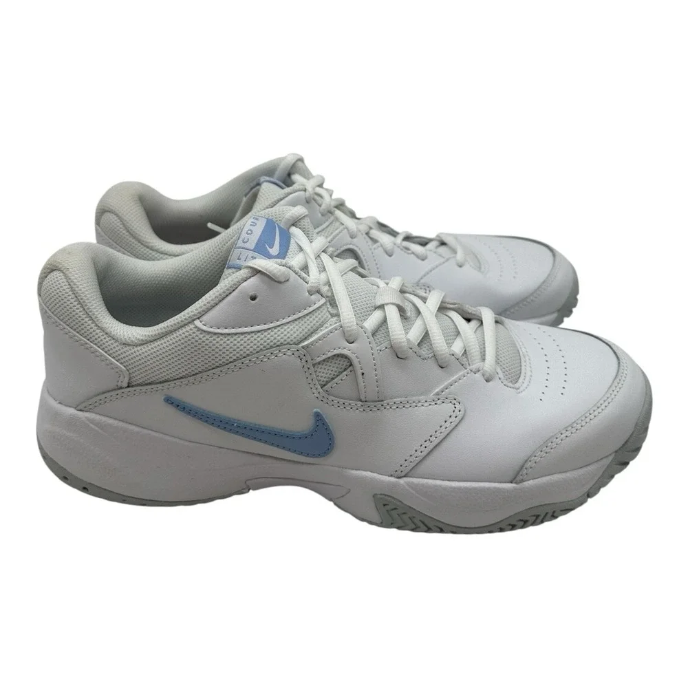 Nike Court Lite 2‎ Sneakers Womens 11 White Blue Leather Tennis Shoes AR8838 112